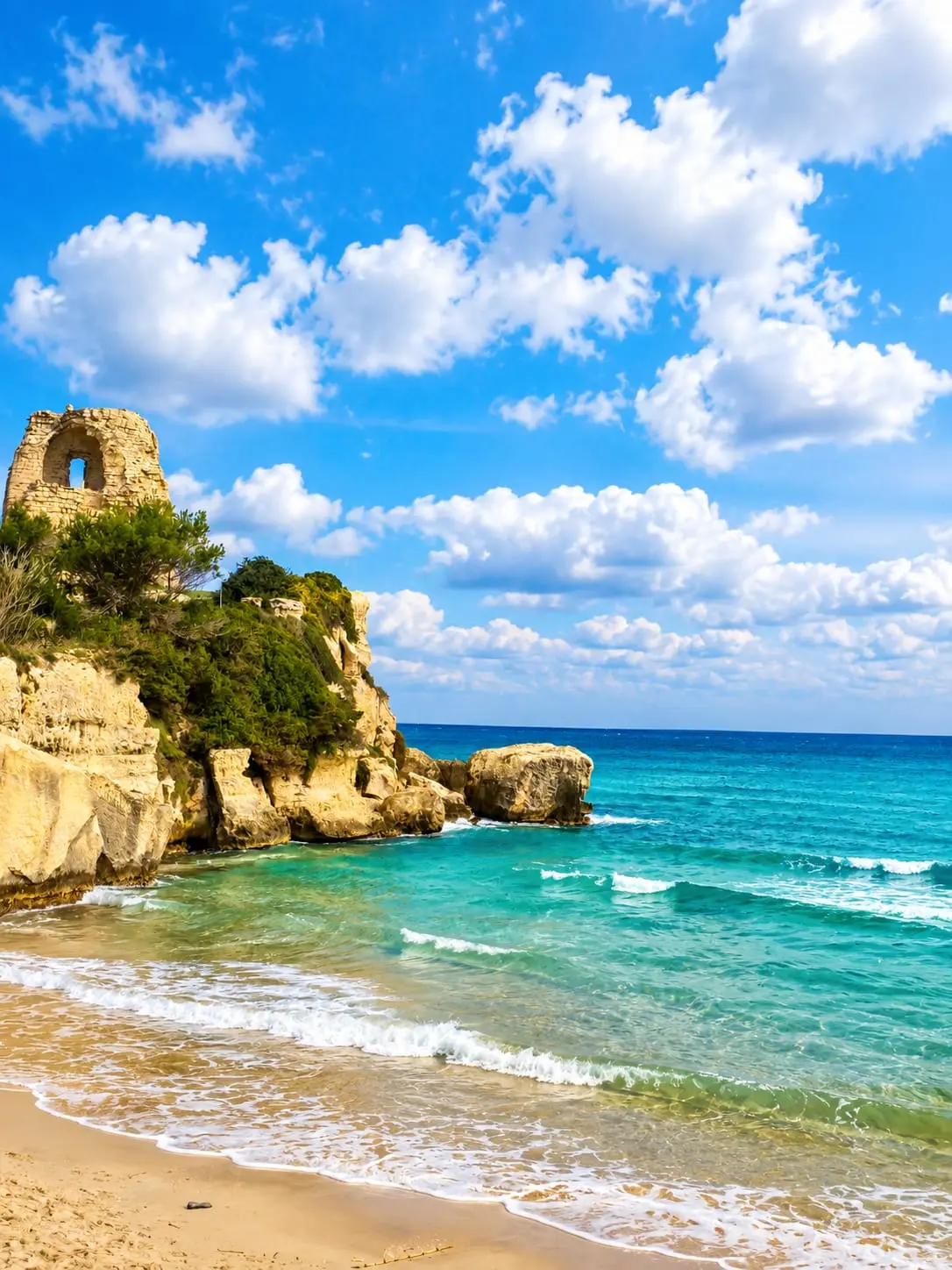 Costa rocciosa e mare del Salento